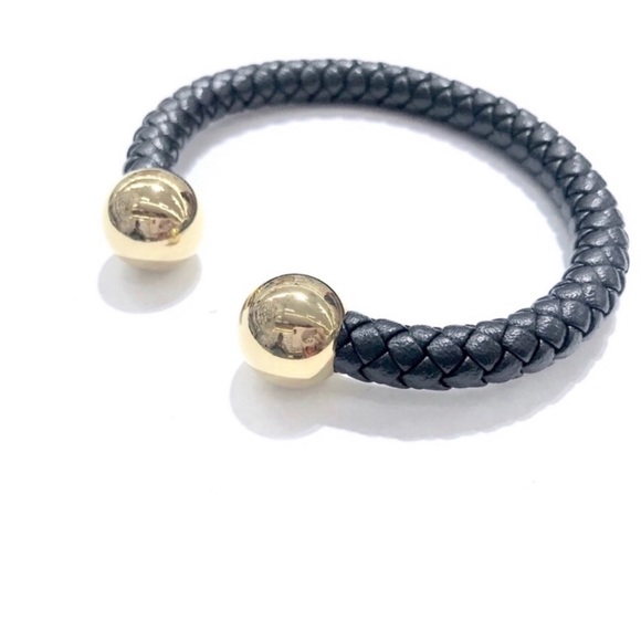 Stainless Steel Plain Ball LEATHER MEN CUFF BRAC. - Picture 6 of 8